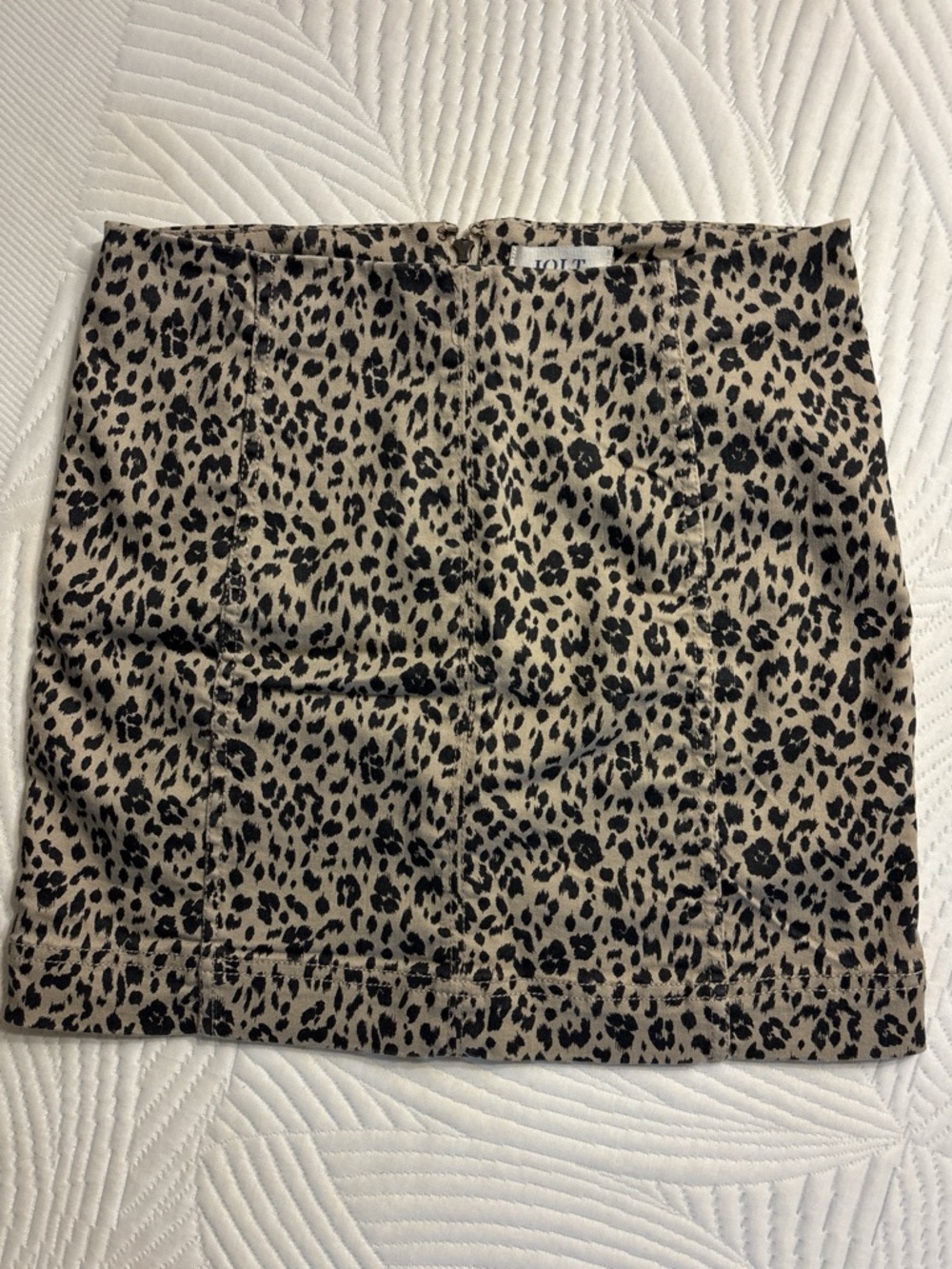 Jolt Leopard Print Mini Skirt - Beige and Black